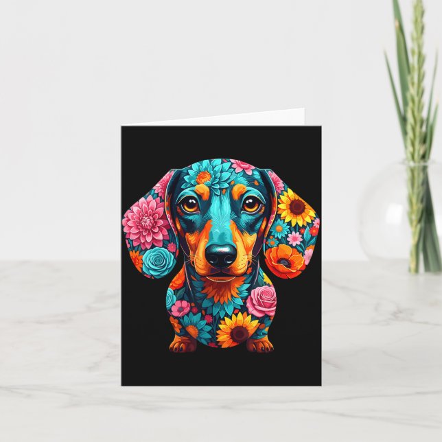 Dachshund Flower Funny Dog  Karte (Vorderseite)