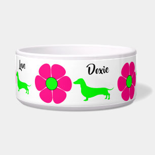 Dachshund-Futterschale Pink Doxies Napf