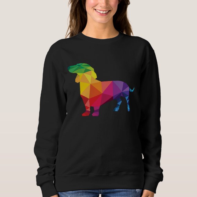 Dachshund Gay Pride LGBT LGBTQ Rainbow Flag Dog Sweatshirt (Vorderseite)