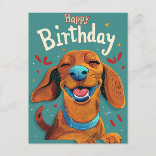 Dachshund Geburtstag Postkarte