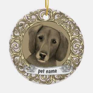 Dachshund Gedenk-Schmuck Keramik Ornament