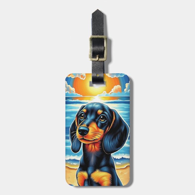 Dachshund-Gepäckanhänger Gepäckanhänger (Vorderseite vertikal)