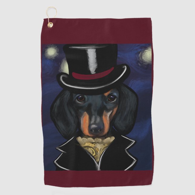 DACHSHUND       GOLFHANDTUCH (Vorderseite)