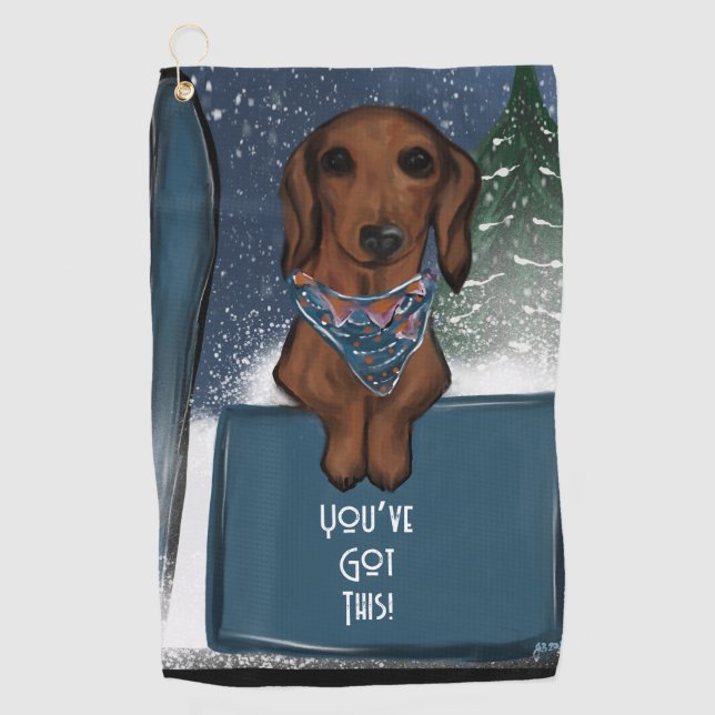 DACHSHUND  GOLFHANDTUCH (Vorderseite)