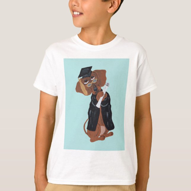 Dachshund Graduate T-Shirt (Vorderseite)