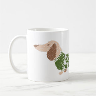 Dachshund Grüner Hässlicher Weihnachtspullover Sch Kaffeetasse