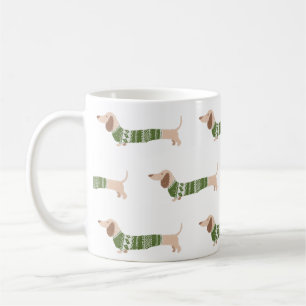 Dachshund Grüner hässlicher Weihnachtspullover Sch Kaffeetasse