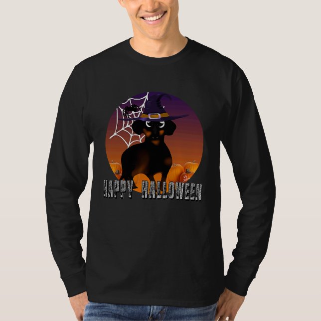 Dachshund halloween costume  witch dachshund hallo T-Shirt (Vorderseite)