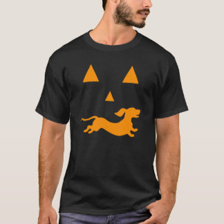 Dachshund Halloween Gruselgesicht Hund Klassiker T-Shirt