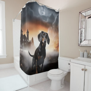 Dachshund Halloween Gruselig Duschvorhang