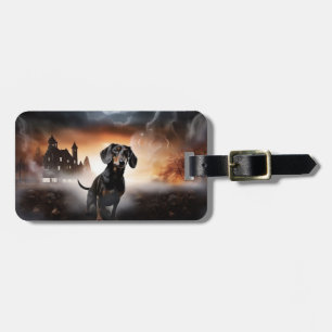 Dachshund Halloween Gruselig Gepäckanhänger