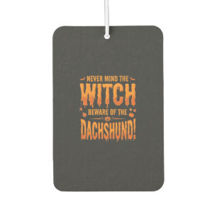 Dachshund Halloween Hexenwarnung Typografie Vecto Autolufterfrischer