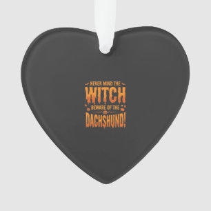 Dachshund Halloween Hexenwarnung Typografie Vecto Ornament