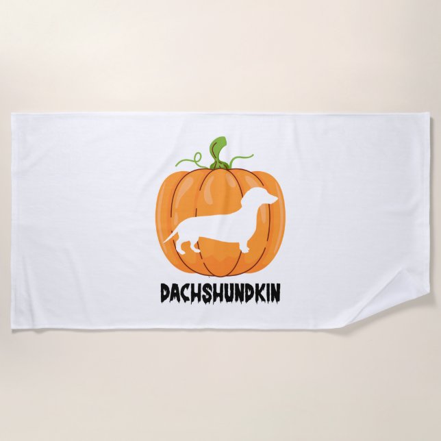 Dachshund Halloween Hund Strandtuch (Vorderseite)