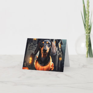 Dachshund Halloween-Karte Karte