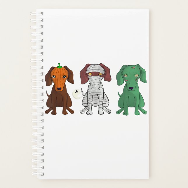 Dachshund Halloween Planer (Vorderseite)