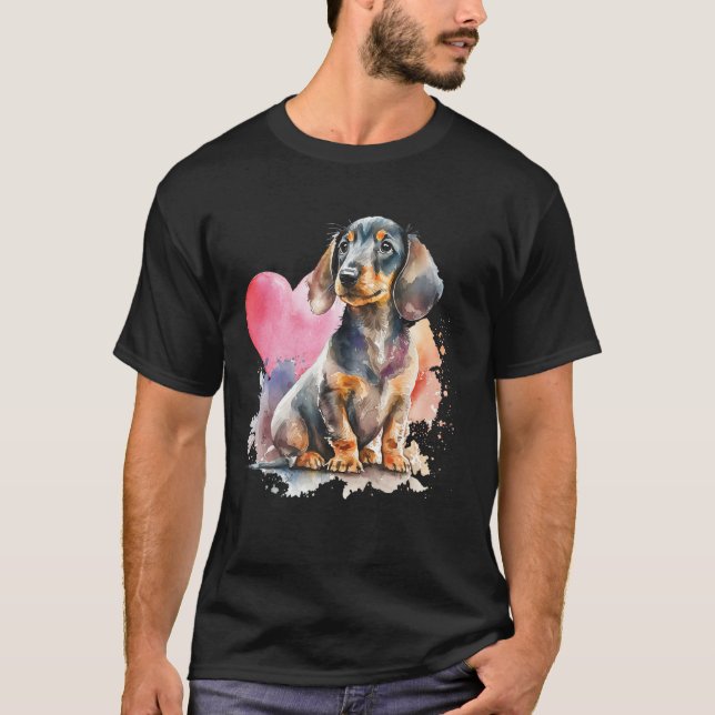 Dachshund Heart  Dog Trainer Pet Owner Breeder Ani T-Shirt (Vorderseite)