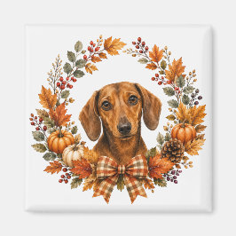 Dachshund-Herbstkranz Magnet