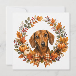 Dachshund Herbstkranz Mitteilungskarte