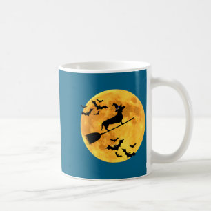 Dachshund Hexenhund Halloween Mond Besen Besenstie Kaffeetasse