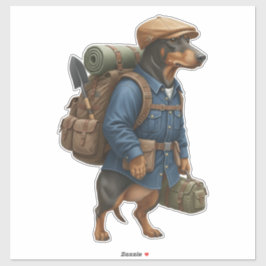 Dachshund Hiker  Aufkleber