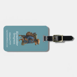 Dachshund Hiker Personalized  + Hi it' Me bag Gepäckanhänger