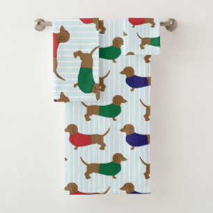 Dachshund-Hintergrundbild Badhandtuch Set