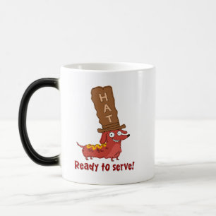 Dachshund Hot Dog Wortspiel Verwandlungstasse