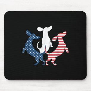 Dachshund Hund 4. Juli Amerikanisch Patriotisch Us Mousepad
