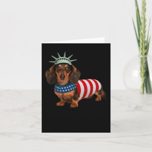 Dachshund Hund 4. Juli Amerikanische Flagge Gesche Karte