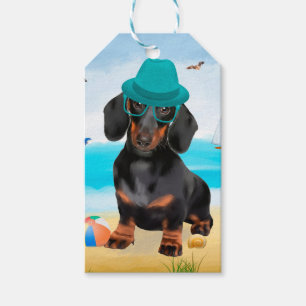 Dachshund Hund am Strand Geschenkanhänger