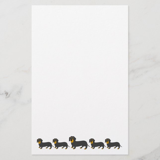 Dachshund-Hund-Design Briefpapier (Vorderseite)