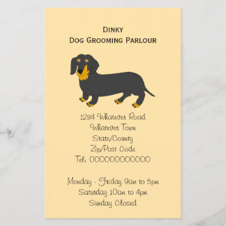 Dachshund-Hund-Design Hundepflege- Flyer
