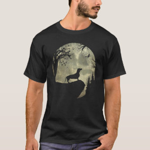 Dachshund Hund Gruselig Und Mond Welpe Halloween K T-Shirt