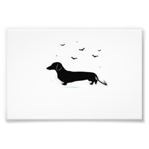 Dachshund Hund � Halloween Mond Silhouette Klassik Fotodruck