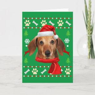 Dachshund Hund hässliches Weihnachten Karte