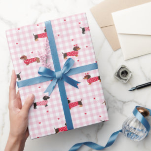Dachshund-Hund Herz Valentinstag Geschenkpapier