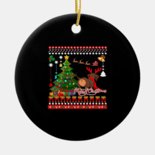 Dachshund-Hund-Hintern-Weihnachten-Hässlich-Klassi Keramik Ornament