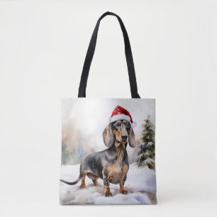 Dachshund Hund im Schnee Weihnachten