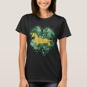 Dachshund Hund Kleeblatt Shamrock Irischer St. Pat T-Shirt