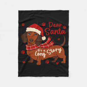 Dachshund Hund Lieber Santa Es Ist Eine Lange Gesc Fleecedecke