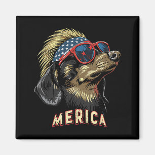 Dachshund Hund - Lustiger 4. Juli Amerikanische Fl Magnet