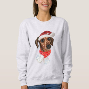 Dachshund-Hund mit Weihnachts-Santa-Hut T-Shirt Ba Sweatshirt