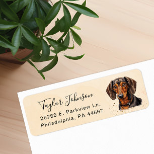 Dachshund-Hund Rücksende-Adressetikett