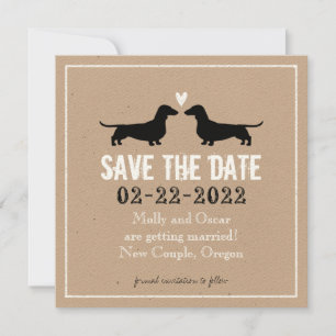 Dachshund-Hund Silhouetten Hochzeit Save the Date