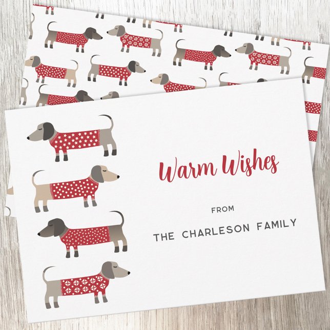 Dachshund Hund Spaß  Feiertagskarte (Fun Dachshund Sausage Wiener Dog Christmas Holiday card)