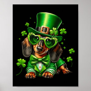 Dachshund Hund St. Patrick's Day Shirt Wiener Doxi Poster