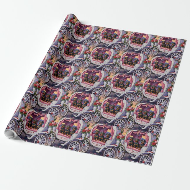 Dachshund Hund Valentinstag Geschenkpapier (Ungerollt)