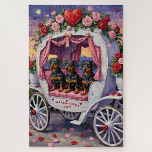 Dachshund Hund Valentinstag Puzzle
