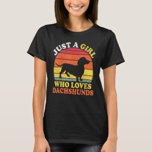Dachshund Hund Vintage Nur Ein Mädchen Das Dachsli T-Shirt